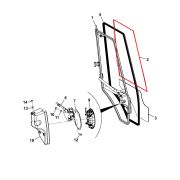 Стекло двери верхнее левое JCB 3СХ (India) с 2017 г