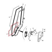 Стекло двери нижнее правое JCB 3СХ (India) с 2017 -