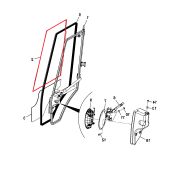 Стекло двери верхнее правое JCB 3СХ (India) с 2017 -